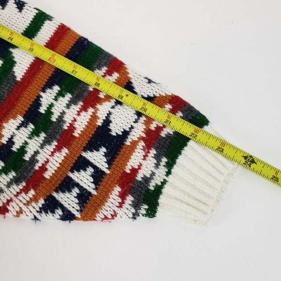 Vtg DIANA MARCO Plus Size 22? Multicolor Geometric Chunky Hipster Long Sleeve - Picture 7 of 9